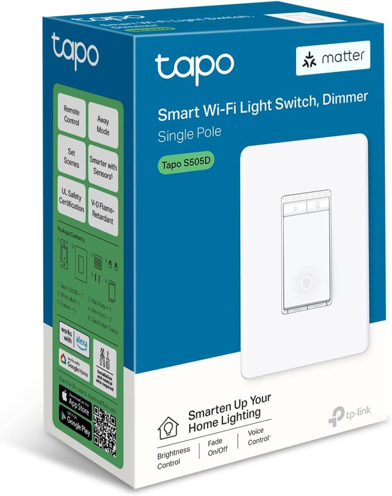 TP-Link‘s 1st Matter Smart Dimmer Switch: Voice Control w/Siri, Alexa & Google Assistant | UL Certified | Timer & Schedule | Easy Guided Install | Neutral Wire Required | Single Pole | Tapo S505D