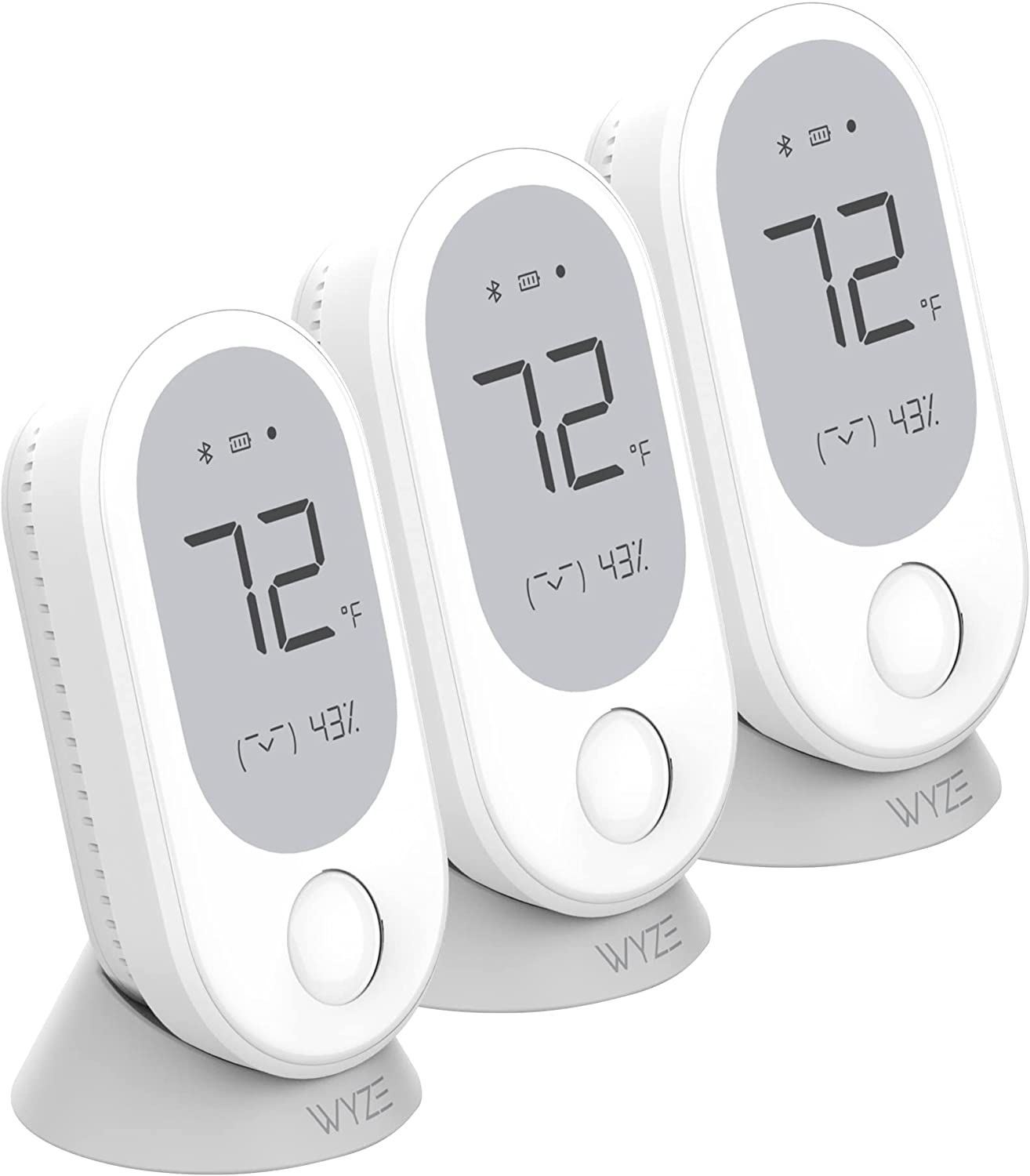 Wyze Thermostat Smart Room Sensors, Detects Temperature, Humidity, and Motion, Remote Viewing, Always-On Display, 3-Pack (Wyze Thermostat Required)