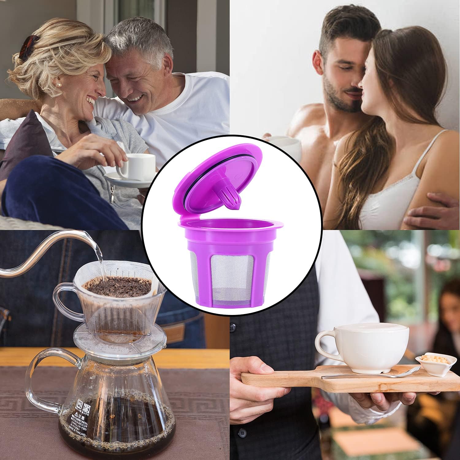 6 Packs Reusable K Cups for Keurig K Supreme(Plus) K Supreme Smart,K Slim Multistream Technology – Universal Fit Keurig Refillable K cups Coffee Filters compatible with Keurig 2.0 & 1.0 Brewers