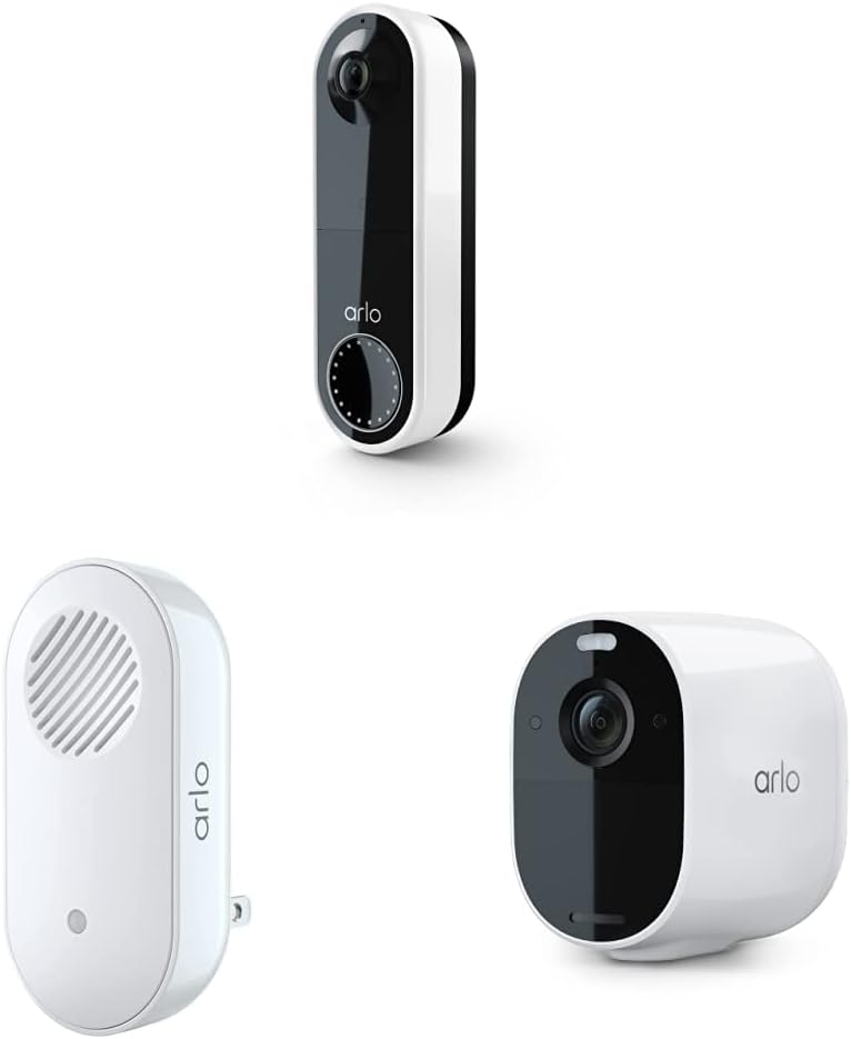 Arlo Essential Video Doorbell Wire-Free – HD Video, 180° View, Night Vision, 2 Route Audio, Direct to Wi-Fi No Hub Needed, Wire Free or Wired, Black – AVD2001B, 1 Count (Pack of 1)