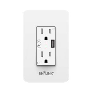 BN-LINK Electrical Outlet in-Wall Smart Wi-Fi Outlet with High Speed 2.1A USB Port - Compatible with Amazon Alexa and Google Assistant - Wireless and Voice Control