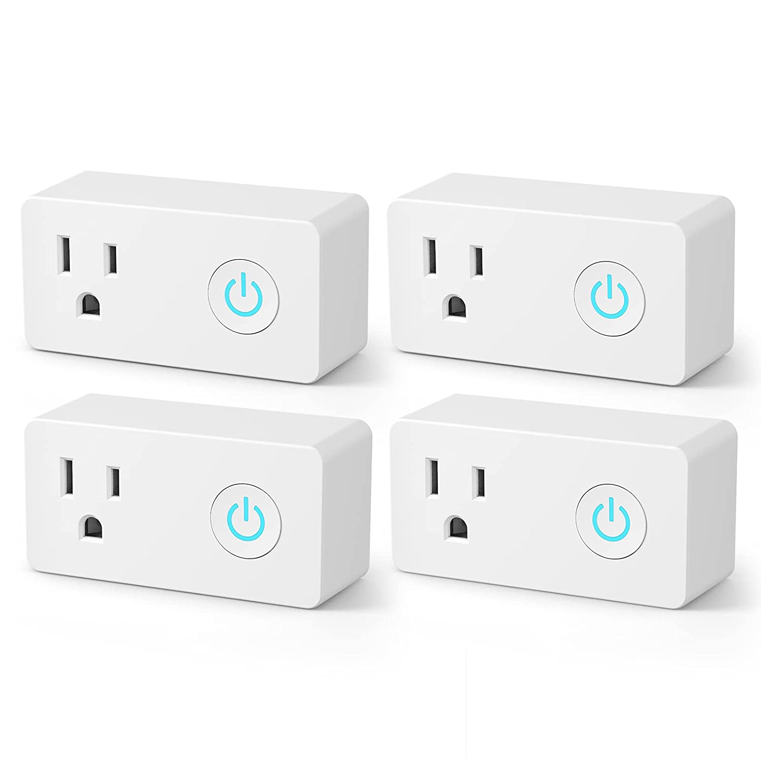 BN-LINK WiFi Heavy Task Smart Plug Outlet, No Hub Required with Timer Function, White, Compatible with Alexa and Google Assistant, 2.4 Ghz Network Only (4 Pack)