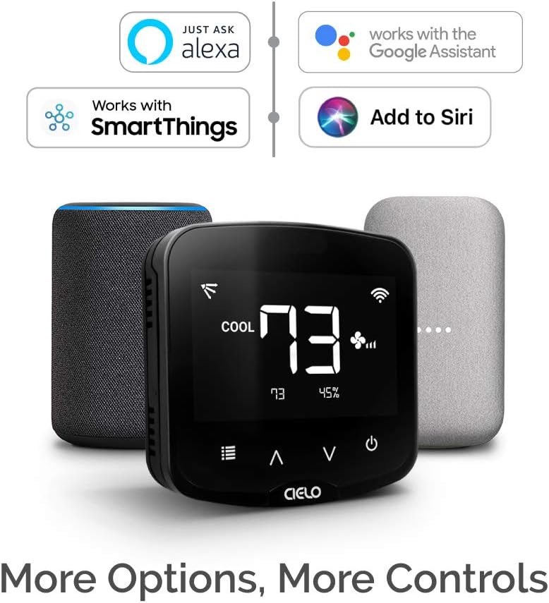 Cielo Breez Plus Smart Air Conditioner Controller | Smart Thermostat for Mini Split, Window & Portable ACS | Alexa, Google, Siri, SmartThings, IFTTT | iOS & Android | Inbuilt Temp & Humidity Sensors
