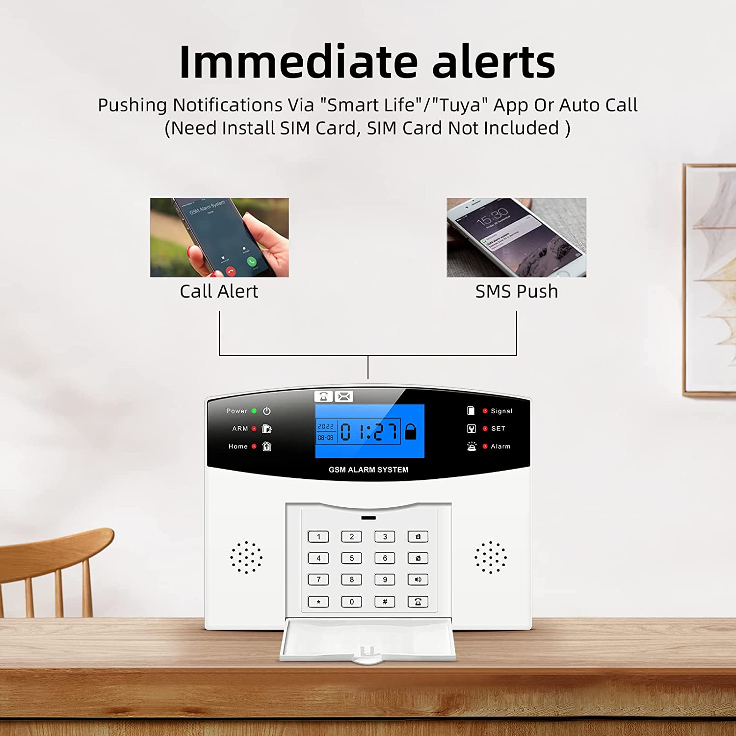 Clouree 4G Smart Home Security Alarm Kits, Wireless WiFi Home Alarm System with Siren, PIR Motion Sensor, Remote Controls, Window/Door Sensor, Support SMS Push/APP Linkage Alert