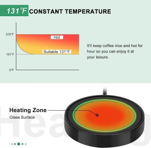 Dimux Coffee Mug Warmer with Automatic Gravity Switch. Electric Beverage Warmers for Office Home Desk Use, Smart Cup Warmer Thermostat Coaster Apply to Hot Coffee， Tea Espresso Milk Candle Wax On/Off