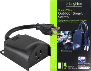Enbrighten 14298 Z-Wave Plus Plug-In Outdoor Smart Switch, Gen5, Black