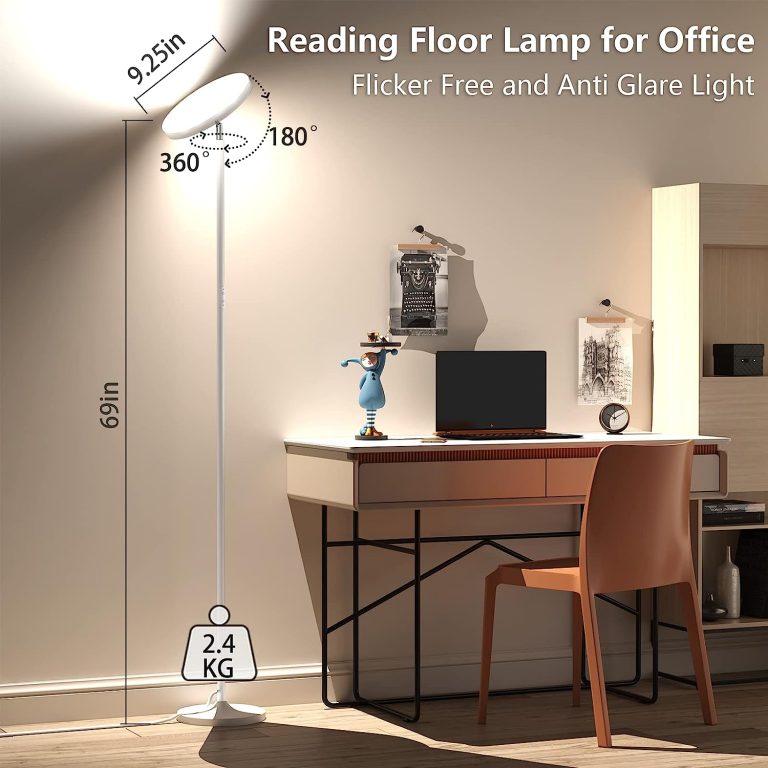 Keepsmile Double Side Lighting Led Floor Lamp with Remote Smart App 36W/2600LM Bright Tall Standing RGB Floor Lamp Angle Multicolor Dimmable Modern Floor Lamps for Livingroom Bedroom Office