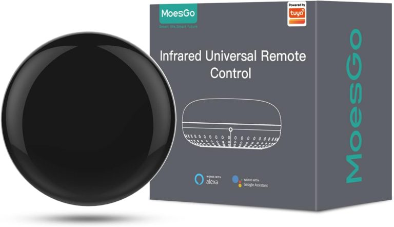 MoesGo WiFi RF IR Universal Remote Controller TV Air Conditioning Smart Home Blaster Infrared RF Appliances Tuya/Smart Life App,Voice Authority Alexa Google Home