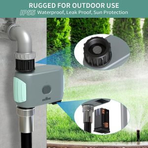 Sprinkler Timer WiFi Water Timer, Smart Garden Hose Faucet Timer, Automatic Irrigation Formation Controller with Wi-Fi Hub Plug, Valve, APP & Voice Authority, Automatic Rain Delay