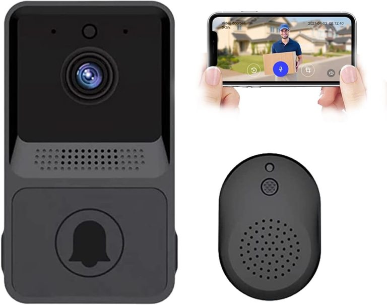 TEDATATA Smart Video doorbell,WiFi Video Doorbell Camera, LED Light,100-degree Wide-Angle Lens,Three Meters Night Visibility Range