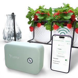 Upgraded 2.0 LetPot Automatic Watering Mechanism For Indoor Plants, Wifi & App Water Shortage Reminder Function, Smart Waterer with DIY Drip Irrigation Kit for 10 to 20 Potted, Auto/Manual Mode via App, Automatic Plant Waterer Indoor with Silent Pump, IPX66. (Green)
