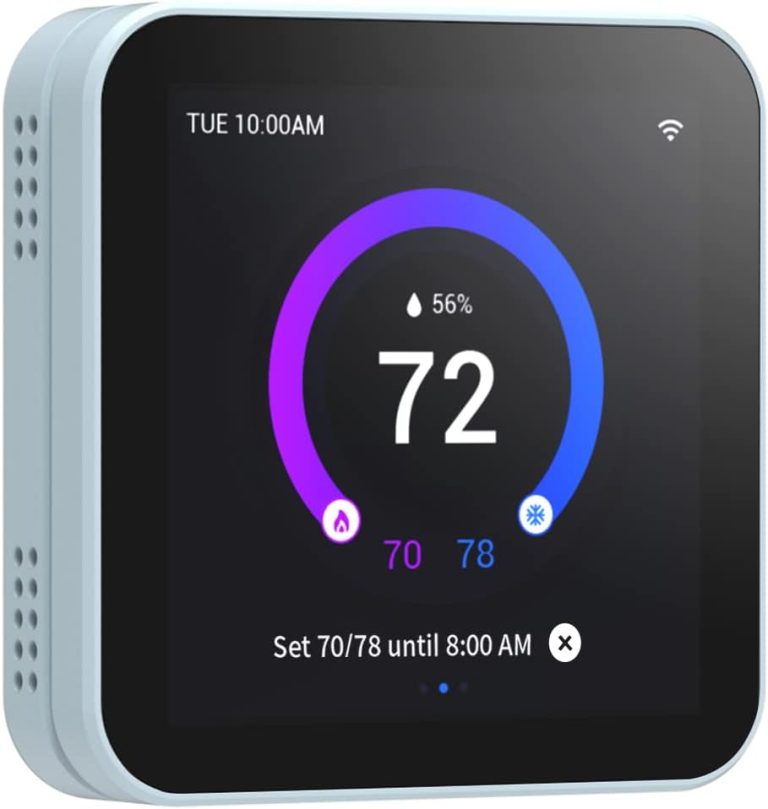 Vine Smart Thermostat for Home TJ-560, WiFi Programmable Thermostat, Compatible with Alexa and Google Assistant, Energy Saving, 4 Inches Touch Screen, C-Wire Required, DIY Installation, Charcoal