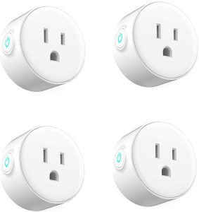 WOOSTAR WIFI Smart Plugs, Mini WiFi Outlet Compatible with Alexa, Google Assistant for Voice Authority, No Hub Required, WiFi Enabled Remote Command, Timer Function-4 Pack