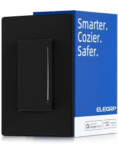 ELEGRP Smart Dimmer Light Switch DTR30, Single Pole or 3 Way, 2.4GHz Wi-Fi Touch Dimmer Works with Alexa and Google Assistant, Needs Neutral Wire, No Hub Required, UL and FCC Listed, White, 10 Pack