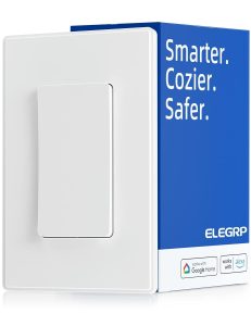 ELEGRP Smart Light Switch, 2.4GHz Wi-Fi Single Pole/3 Way Light Switch Works with Alexa and Google Assistant, Neutral Wire Required, APP Remote Control and Timer Schedule, UL Certified (White, 6 Pack)