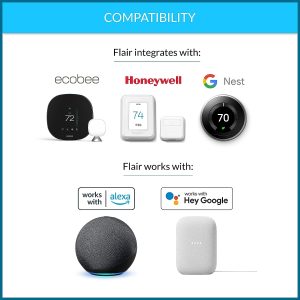 Flair Puck Wireless WiFi Smart Thermostat (White), for Flair Smart Vents or Mini Split Control. Compatible with Smart Thermostats and Voice Assistants.