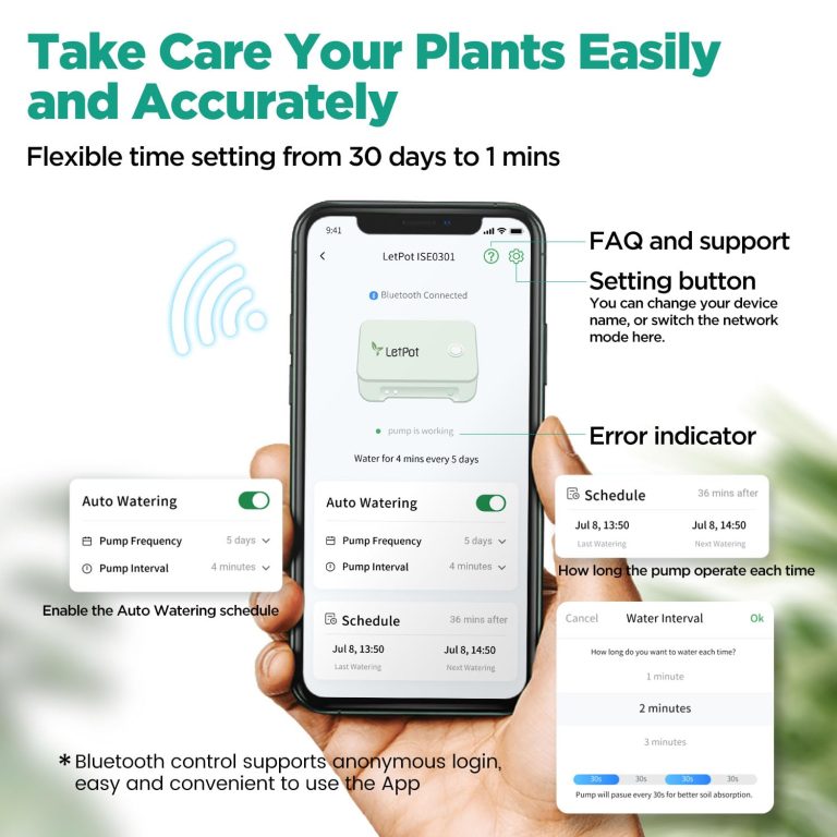LetPot Newest Automatic Watering System for Potted Plants, Smart App Plant Watering System, Automatic Plant Waterer with Water Shortage Reminder Function, Indoor Plant Watering Devices for Vacation, Grey