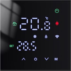 MincoHome Smart Thermostat 16A Touch Screen WiFi Enabled Programmable Temperature Control for Electric Heating Save Energy (Black Electric Heating)