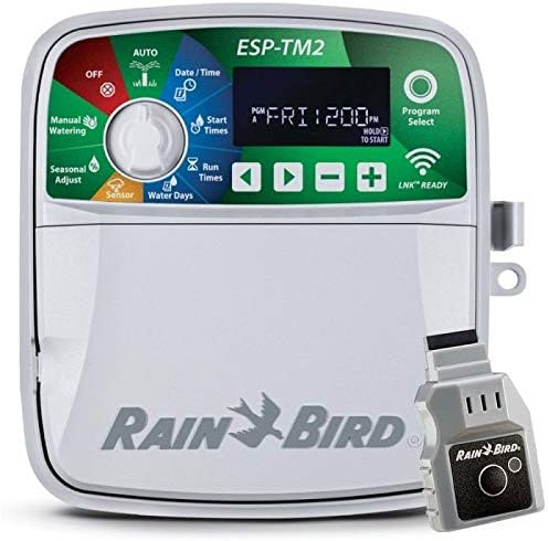 Rain-Bird ESP-TM2 Indoor Outdoor Irrigation WiFi Zone Controller Timer Box and Link Lnk WiFi Mobile Wireless Smartphone Upgrade Module Sprinkler System (12 Zone)