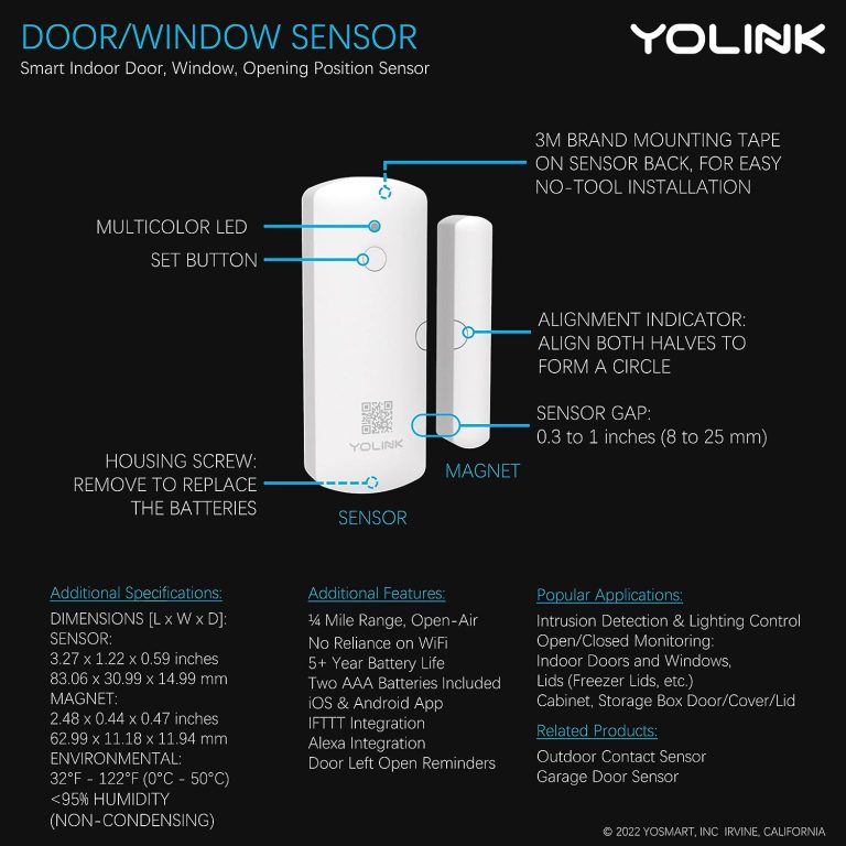 YoLink Home Security Starter Kit – Wireless Smart DIY Burglar Alarm, Intrusion Detection, LoRa, Motion, Door Sensors, Siren & Hub