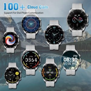Cheerall 1.43”AMOLED Display Smart Watch for Answer Make Call, IP68 Waterproof Fitness Tracker with 100+ Workout Modes National Stock Info Wireless Charging Heart Rate SpO2 Sleep Monitor
