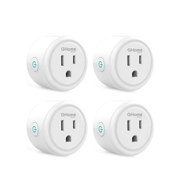 GHome Smart Mini Plug Compatible with Alexa and Google Home, WiFi Outlet Socket Remote Control with Timer Function, Only Supports 2.4GHz Network, No Hub Required, ETL FCC Listed (4 Pack), White