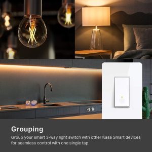 Kasa Smart 3 Way Switch HS210, Needs Neutral Wire, 2.4GHz Wi-Fi Light Switch works with Alexa and Google Home, UL Certified, No Hub Required , white