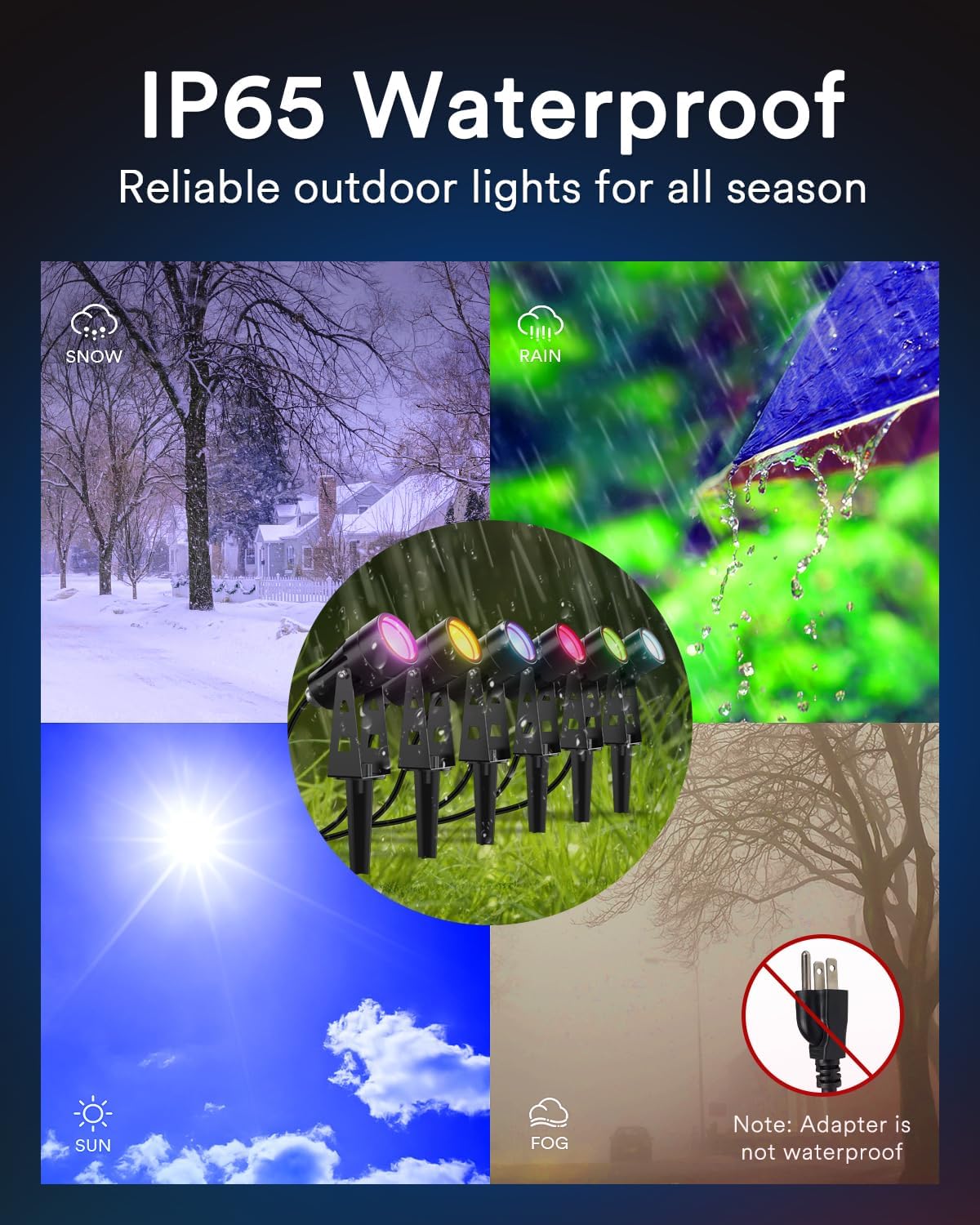 Lumary 56Ft Smart Landscape Lights Waterproof, 6 Pack Low Voltage Landscape Lighting, RGBAI Color Changing Landscape Spotlight Outdoor Lights for Yard Garden Patio, WiFi APP/Voice/Remote Control