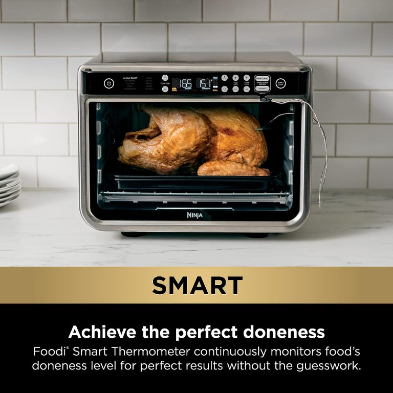 Ninja DT251 Foodi 10-in-1 Smart XL Air Fry Oven, Bake, Broil, Toast, Roast, Digital Toaster, Thermometer, True Surround Convection up to 450°F, includes 6 trays & Recipe Guide, Silver