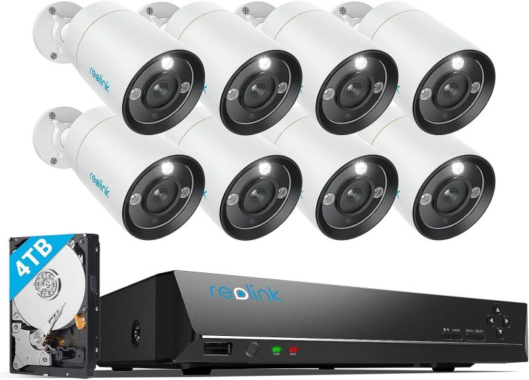 REOLINK 12MP Security Camera System Commercial, 8pcs H.265 12MP PoE Security Cameras Wired Outdoor, Person Vehicle Pet Detection, Spotlight Color Night Vision, 16CH NVR 4TB HDD, RLK16-1200B8-A