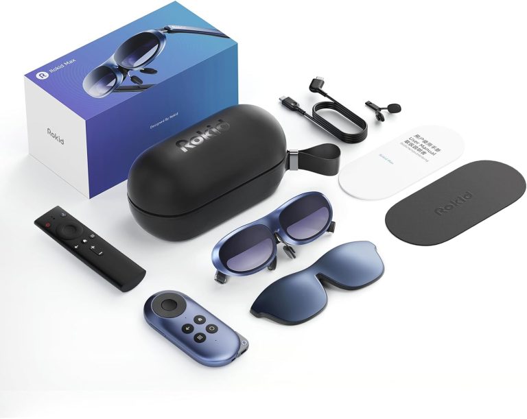 Rokid Joy Pack AR Glasses, Android TV Smart Glasses with 360″ Micro-OLED Display, Google Play, Media Streaming, HDCP Support & Cloud Gaming, Console, Android, iOS, Windows Compatible