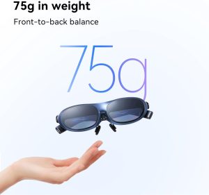 Rokid Max AR Glasses, Augmented Reality Glasses Wearable Headsets Smart Glasses for Video Display, Myopia Friendly Portable Massive 1080P Screen, Game, Watch on Android/iOS/PC/Tablets/Game Consoles