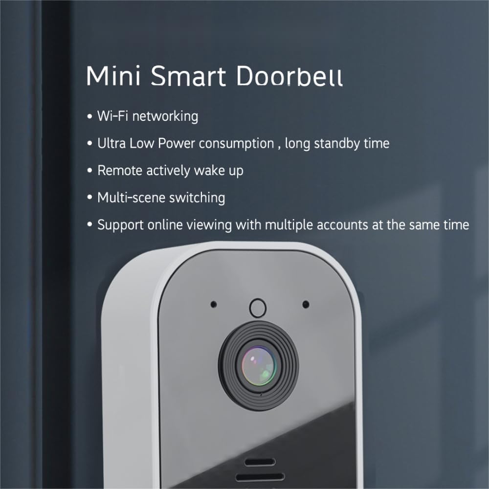 Smart Wireless Video Doorbell, Rechargeable Intercom Doorbell, Mobile Phone Remote Control, Ultra-clear Picture Quality, 120° Wide-angle Field of View, with Internal Ding-dong Machine