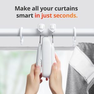 SwitchBot Smart Automatic Curtain Opener - Bluetooth Remote Control with App/Timer, Upgraded High-Performance Motor, Add Hub to Make it Work with Alexa, Google Home, HomeKit(Curtain 3,Rod)