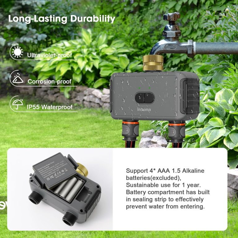 WiFi Sprinkler Timer, Digital Water Timer for Garden Hose Faucet, Programmable Automatic Watering Irrigation Timer, APP Control Smart Watering System for Lawns and Yard Compatible with Alexa Google