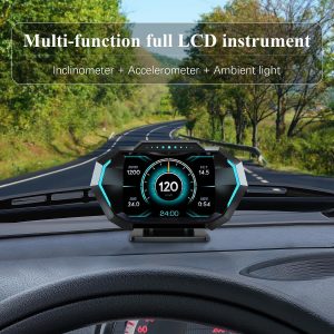 wiiyii obd2 Gauge Display, Head up Display for car, Digital Speedometer, Tachometer, Water Temperature Gauge, Multi-Data Smart Gauge, Trip Computer Fuel Pressure Tester for All Cars