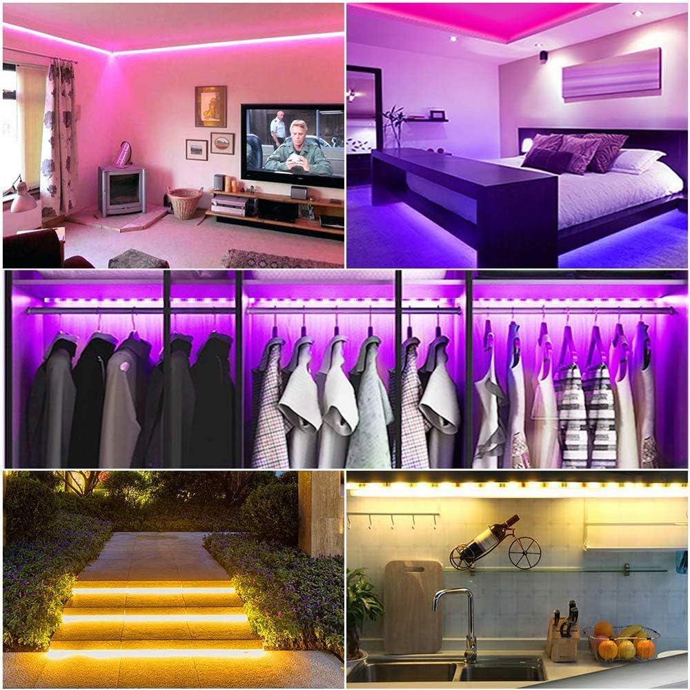 100FT Smart LED Strip Lights (2 Rolls of 50ft), RGB Strip Lights Sync to Music with 40 Key Remote Controller LED Lights for Bedroom,Christmas Lights decration (Multi-Colored, 100FT)