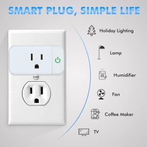 Alastech Smart Plug, Smart Home Wi-Fi Outlet Compatible with Alexa, Echo, Google Home, 15A Wi-Fi Socket for Home Automation, ETL & FCC Listed