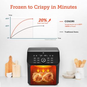 COSORI Electric Smokeless Indoor Grill & Smart XL Air Fryer Combo, 8-in-1, 6QT, 100 Recipes, Grill, Broil, Roast, Bake, Crisp, Dehydrate and More, Compatible with Alexa & Google Assistant, Black