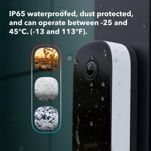 ecobee New Smart Video Doorbell Camera (Wired) - with Industry Leading HD Camera, Smart Security, Night Vision, Person and Package Sensors, 2-Way Talk, and Video & Snapshot Recording