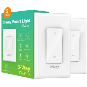 GHome Smart Switch,Smart Wi-Fi Light Switch Compatible with Alexa and Google Assistant 2.4Ghz, Single-Pole,Neutral Wire Required,UL Certified,Remote/Voice Control, No Hub Required (4 Pack)
