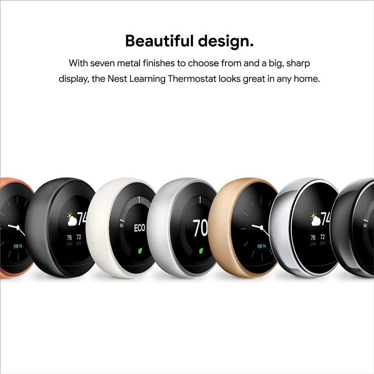 Google Nest Learning Thermostat – Programmable Smart Thermostat for Home – 3rd Generation Nest Thermostat – Works with Alexa – Brass