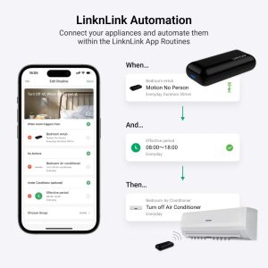 LinknLink eHub 5-in-1 Smart WiFi Universal Remote: IR and RF Control with Motion, Temperature, Humidity Sensors, 3 Years Free Data Storage Export, Works with Alexa, Google Home, Modbus, Home Assistant