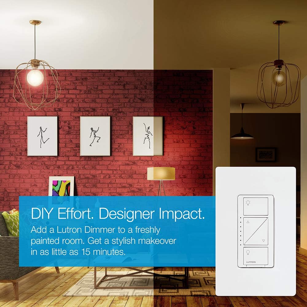 Lutron Caseta Smart Lighting Dimmer Switch and Remote Kit | P-PKG1W-WH | White