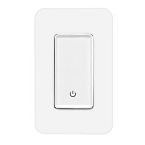 Luvoni Smart WiFi Wall Light Switch, 3-Way/Single Pole Digital Switch with LED Indicator Light, Voice Control Compatible, Needs Neutral Wire, No Hub Required, Screwless Wall Plate Included, by Maxxima