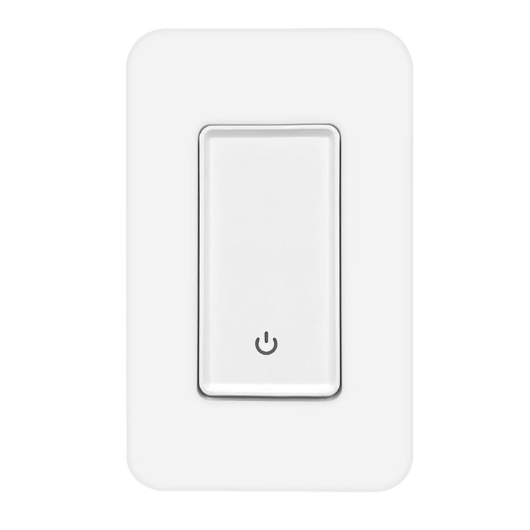 Luvoni Smart WiFi Wall Light Switch, 3-Way/Single Pole Digital Switch with LED Indicator Light, Voice Control Compatible, Needs Neutral Wire, No Hub Required, Screwless Wall Plate Included, by Maxxima