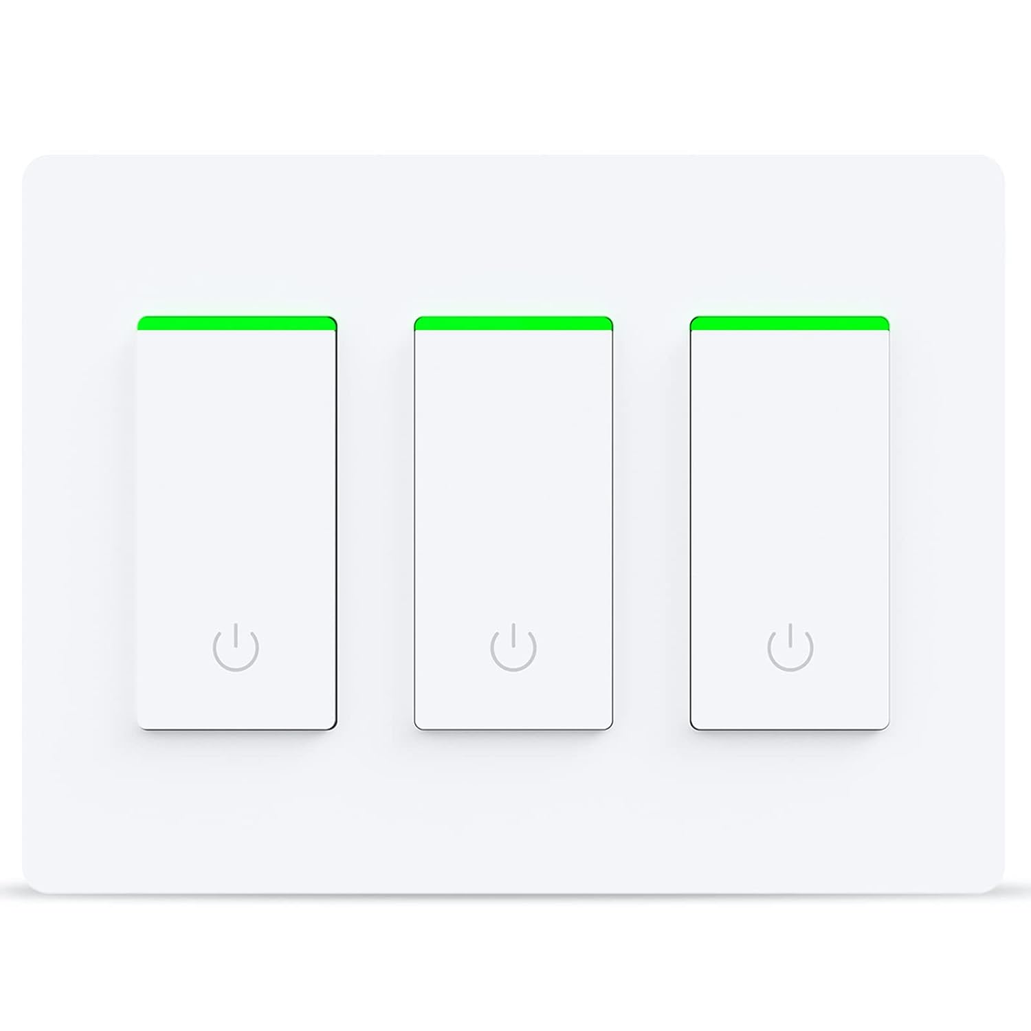 Smart Light Switch 2 Gang WiFi Smart Light Double Switch Work with Alexa, Google Assistant,Wireless Control, 2.4G WiFi Smart Light Switch, Single-Pole, Neutral Wire Required