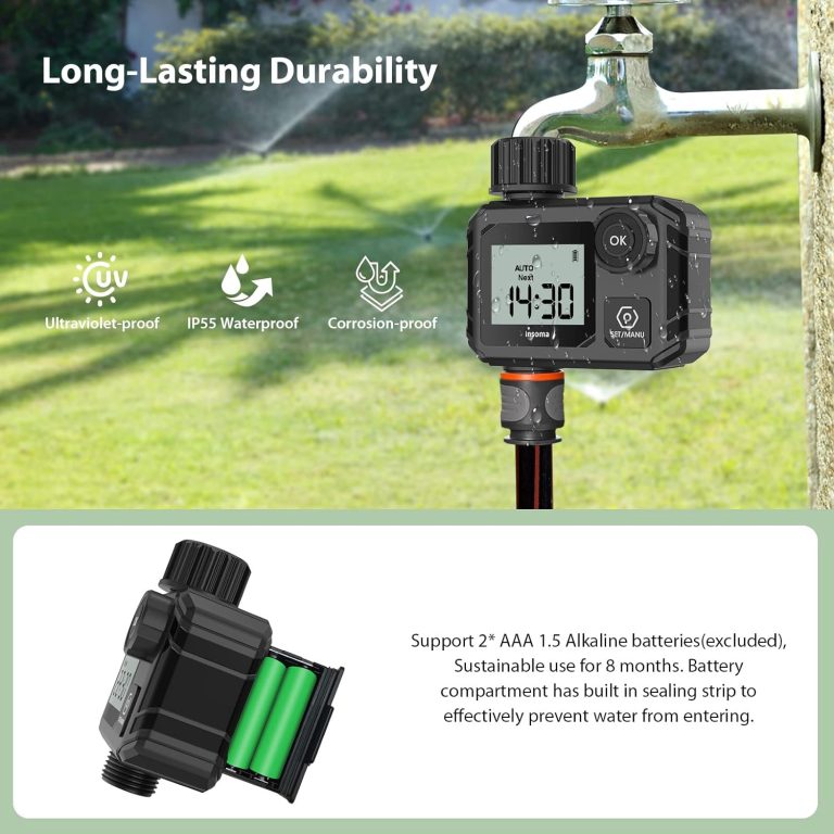 Sprinkler Timer, Outdoor Digital Water Timer for Garden Hose Faucet, Programmable Watering Irrigation Timer with Rain Delay/Automatic Watering Mode, Smart Watering System for Lawns and Yard
