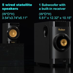 Surround Sound Systems 5.1 Home Theater System Speakers for TV Subwoofer Stereo Home Audio Wired Speakers System with HDMI ARC Optical Bluetooth Input for 4K TV Ultra HD AV DVD FM Radio USB