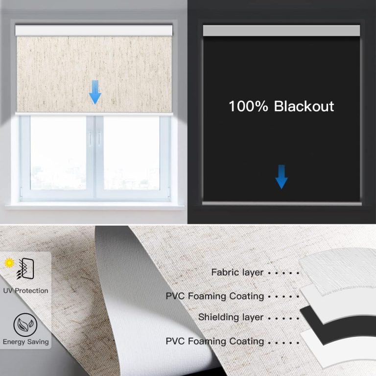 Tokblind Motorized Roller Blind with Remote Control, Blackout Electric Shade for Windows Work with Alexa Google via Hub, Rechargeable Smart Window Shade Customized Size (Texture Grey)